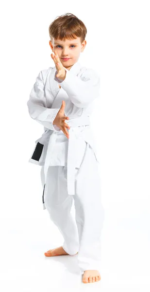 Aikido menino posição de luta — Fotografia de Stock