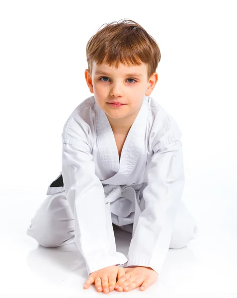 Aikido fiú szabadidő pozíció — Stock Fotó