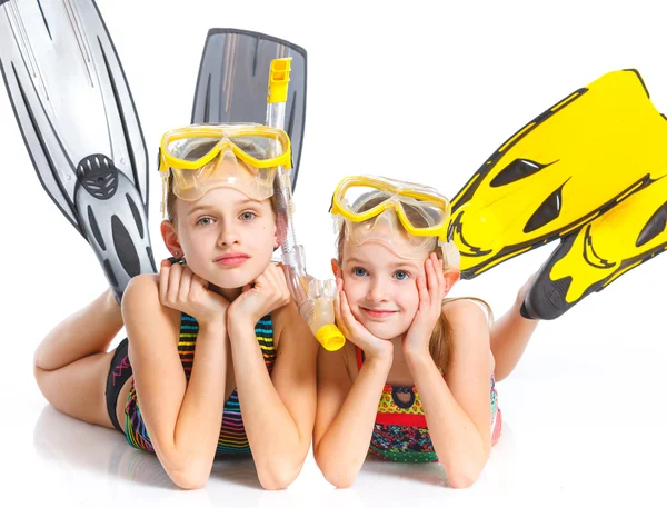 Potápěč dívky — Stock fotografie