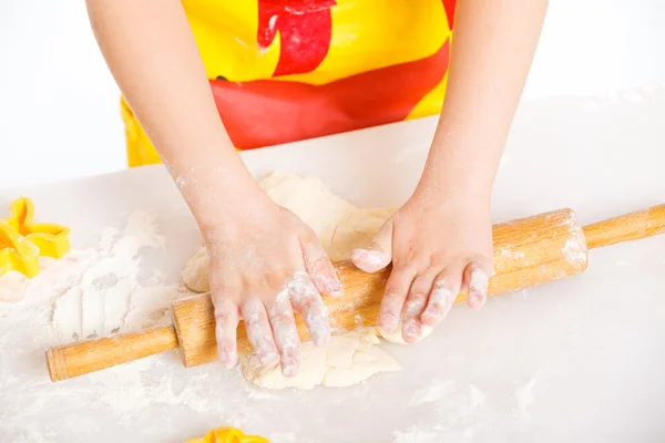 stock image Beautiful hand boys making a cake