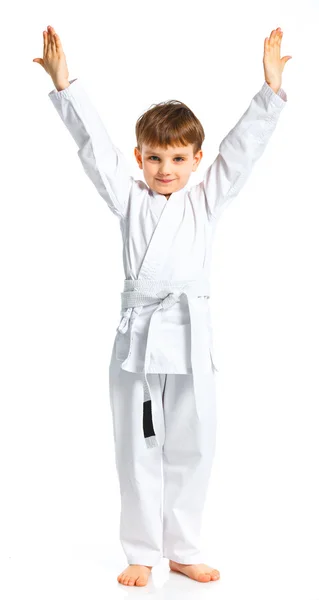 Aikido boy fighting position — Stock Photo, Image