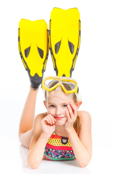 Mergulhador menina — Fotografia de Stock