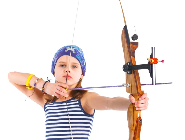 Teenage Girl Doing Archery — Stock Photo, Image