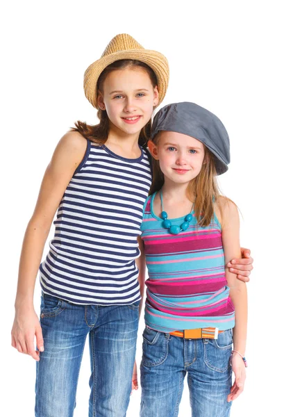 Two young beautiful sporty girls — Stock Photo, Image