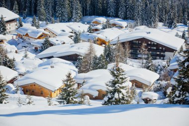 Cottages at the Austrian Alps of the Tyrol region. clipart