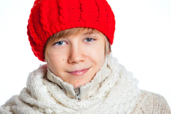 Pojken i den röda hatten — Stockfoto