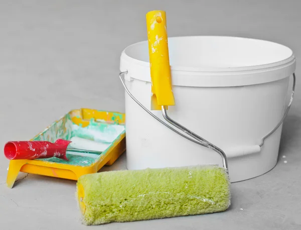 Home Improvement Paint Roller And Paint — Stock Photo, Image