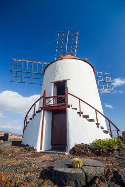 Beautiful windmill in lanzarote clipart