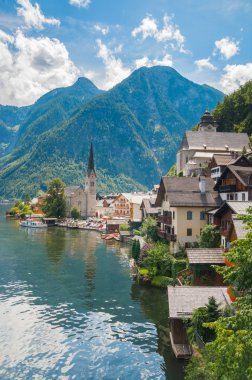 Beautiful summer Alpine Hallstatt Town clipart