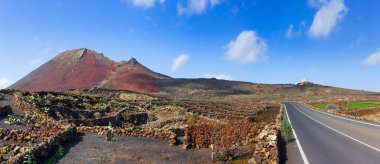 Empty road Lanzarote, Canary islands clipart