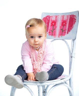 Portrait of an adorable baby girl clipart