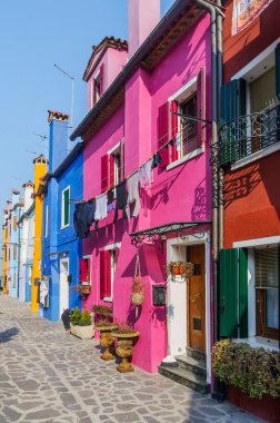 Colorful houses Burano. Italy clipart