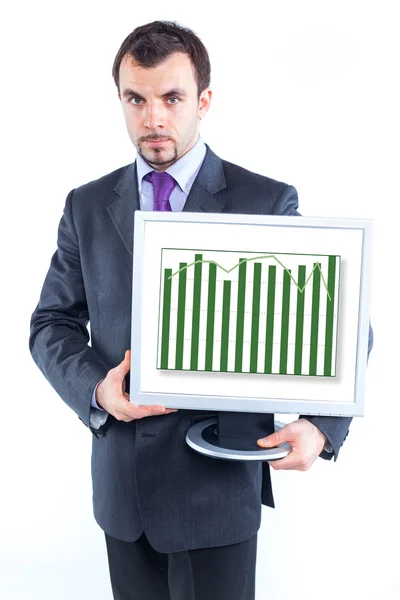 Business graph with business man — Stock Photo, Image