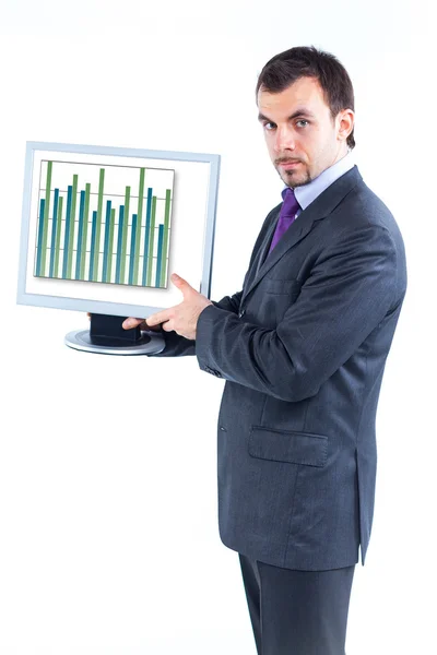 Business graph with business man — Stock Photo, Image