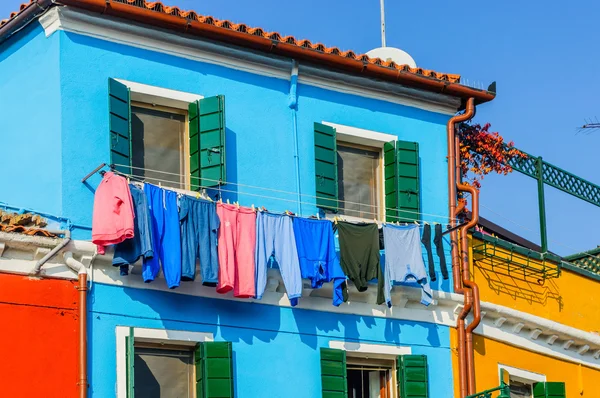 Casas coloridas Burano. Itália — Fotografia de Stock