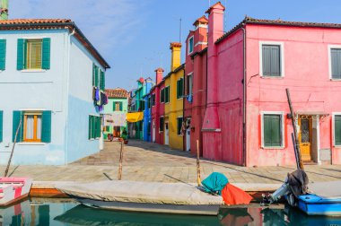 renkli evler burano. İtalya