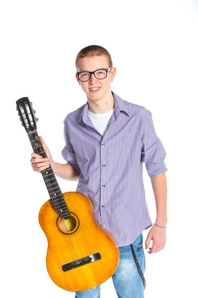 Chłopiec z hiszpańska gitara klasyczna — Zdjęcie stockowe