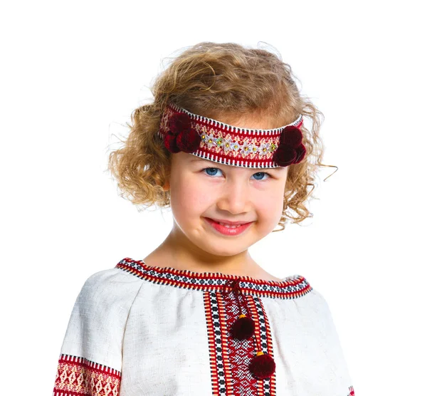 Klein meisje in Oekraïense nationale kostuum — Stockfoto