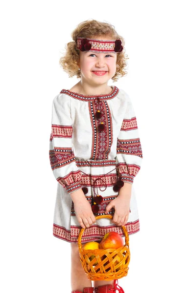 Gadis kecil dengan kostum nasional Ukraina — Stok Foto