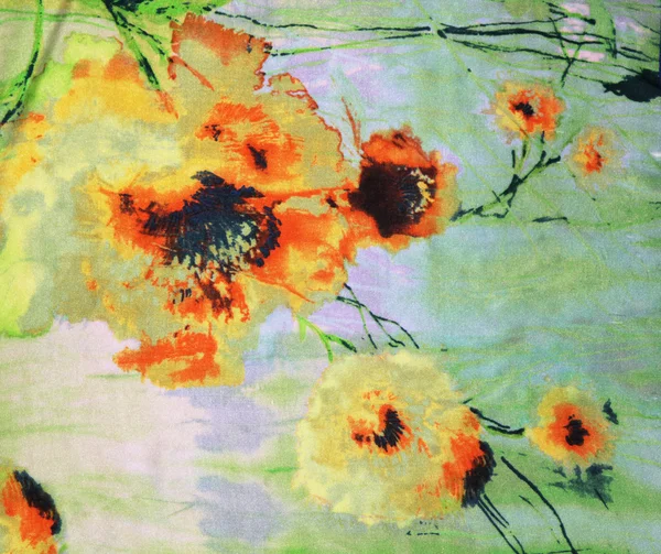 Помаранчеві квіти намальовані аквареллю — стокове фото