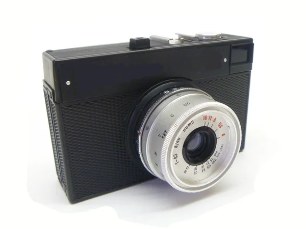 stock image Old roll-film camera on white background