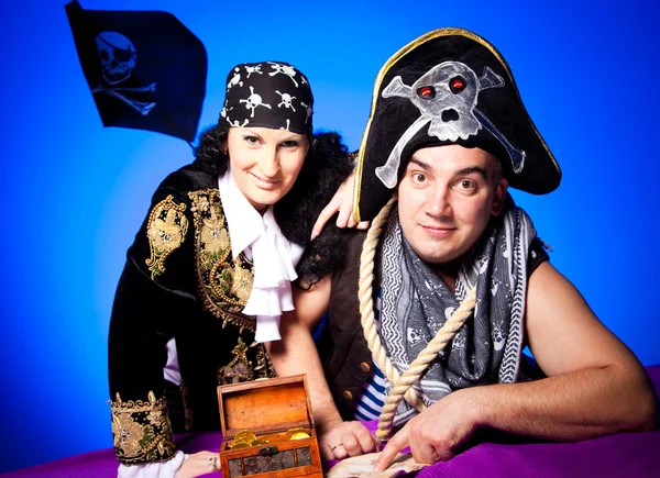 Two pirates on blue