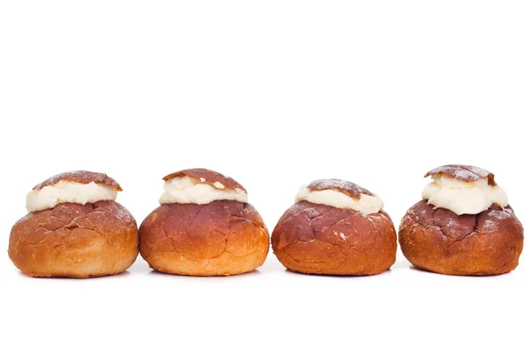 stock image Traditional Estonian shrove bun on isulated white