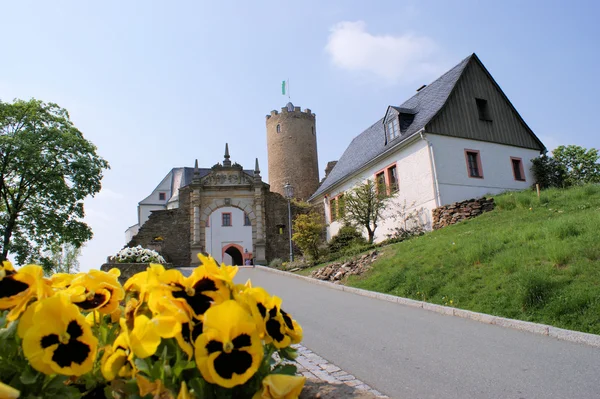 Замок Scharfenstein, Erzgebirge — стокове фото