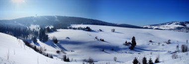 Panorama of the Bohemian Erzgebirge clipart