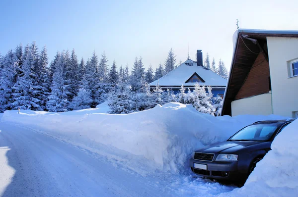 Parkeren in de winter — Stockfoto