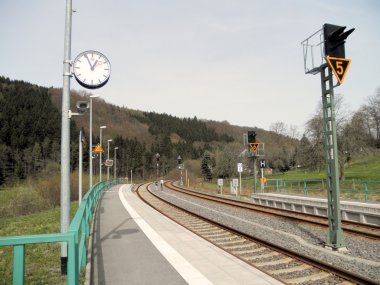 bir küçük tren istasyonunda erzgebirge, Almanya