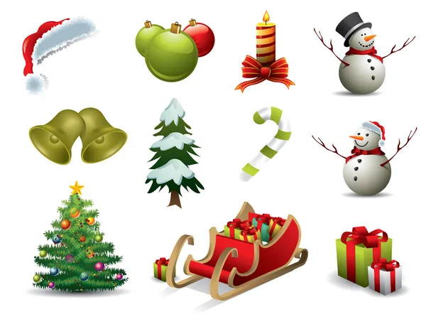 Iconos de vector de Navidad — Archivo Imágenes Vectoriales