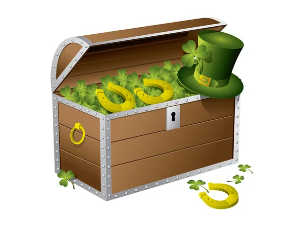 stock vector St Patrick day treasure chest