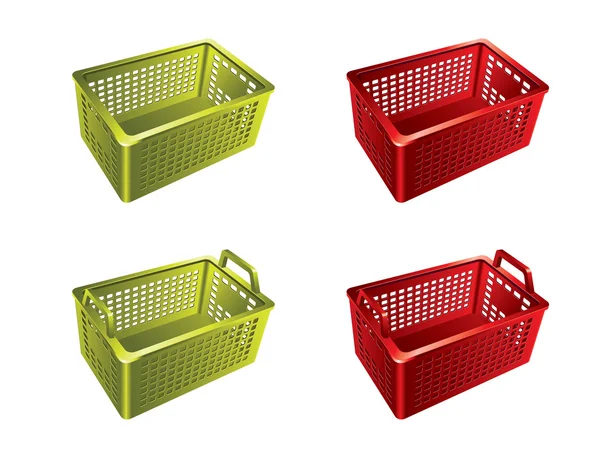 Plastic shopping basket — Stock Vector