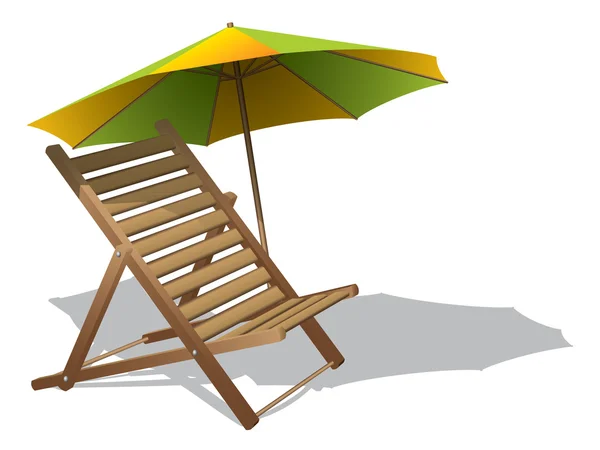 Strand széket és esernyő — Stock Vector
