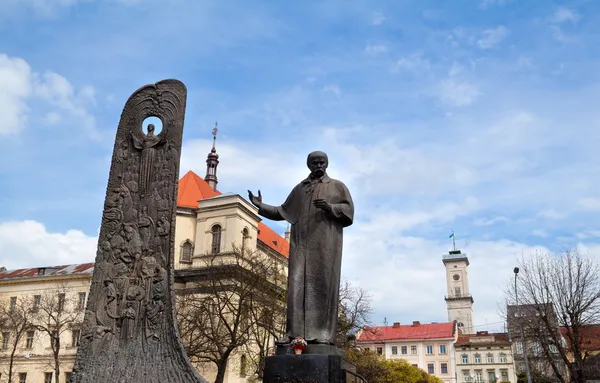Monumento a Taras Shevchenko en Lviv (Lemberg ) — Foto de Stock