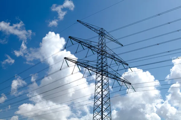 stock image High-voltage line over sky