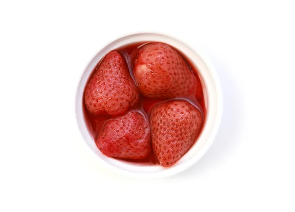 Strawberries in their own juice — Stock Photo, Image
