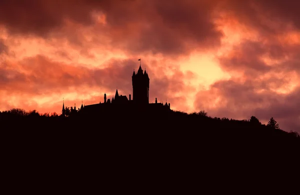 Silhouette del castello — Foto Stock