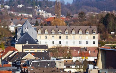 View on the roofs in the town clipart