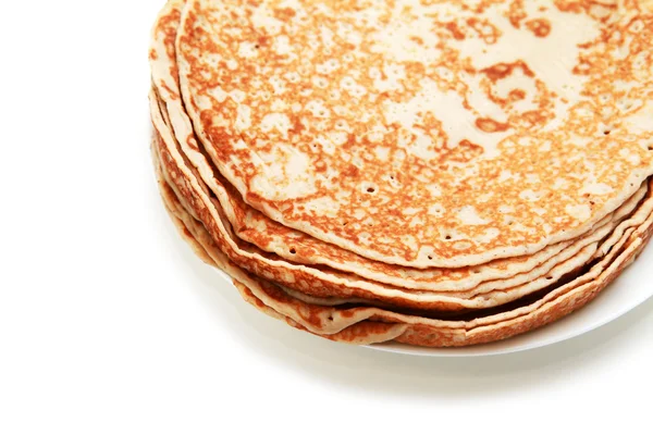 stock image Pancakes over white