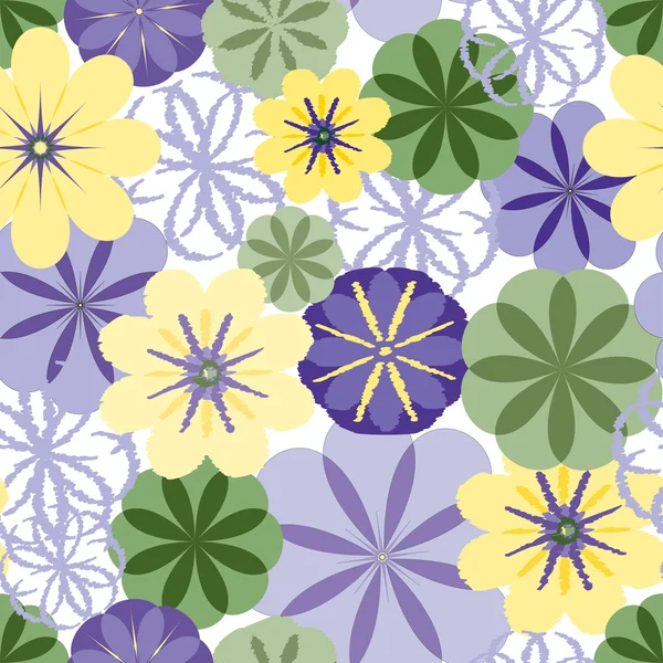 Seamless textured flower wallpaper — Stock Vector