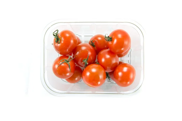 stock image Cherry tomatoes in a store box