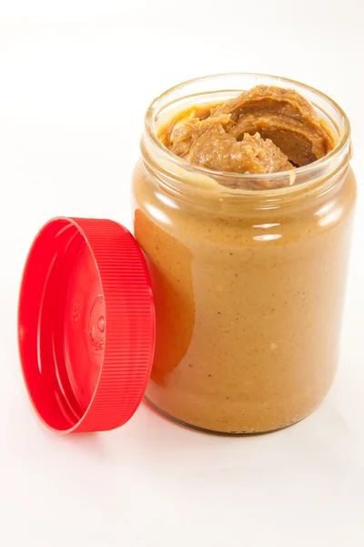 stock image Jar of peanut butter with lid