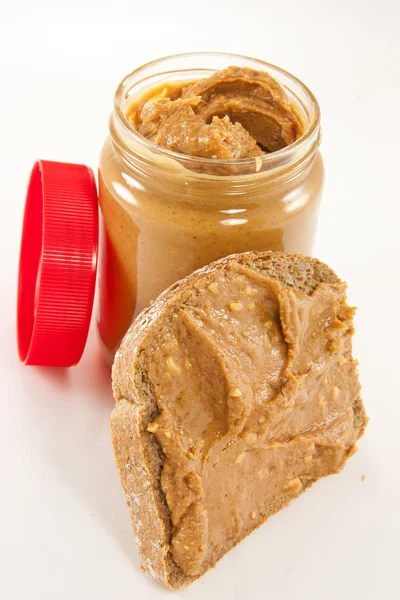 stock image Peanut butter on bread