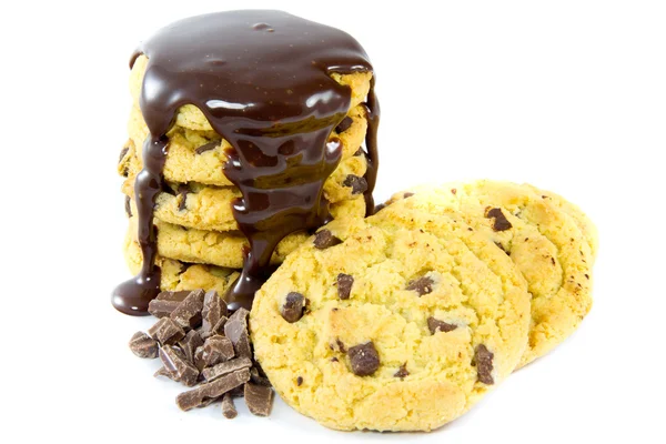 Čokoládové cookies s rozpuštěnou čokoládou — Stock fotografie