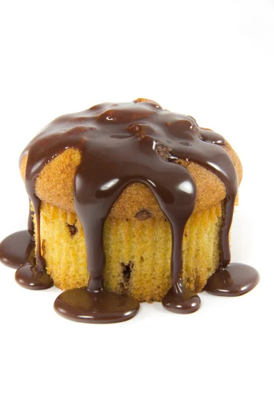 stock image Delicous muffin with warm melted chocolate