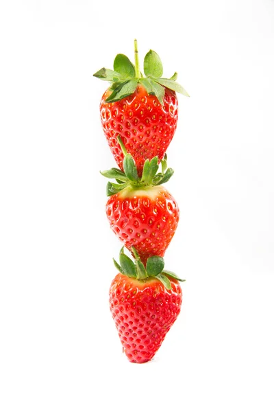 Gestapelte Erdbeeren Stockbild