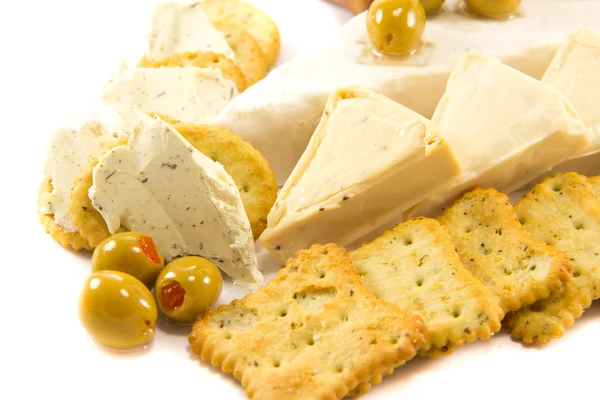 Cheese and olives — Stock Photo, Image