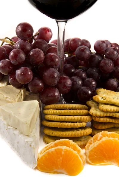 Grapes with a bit of a red wine glass — Stock Photo, Image